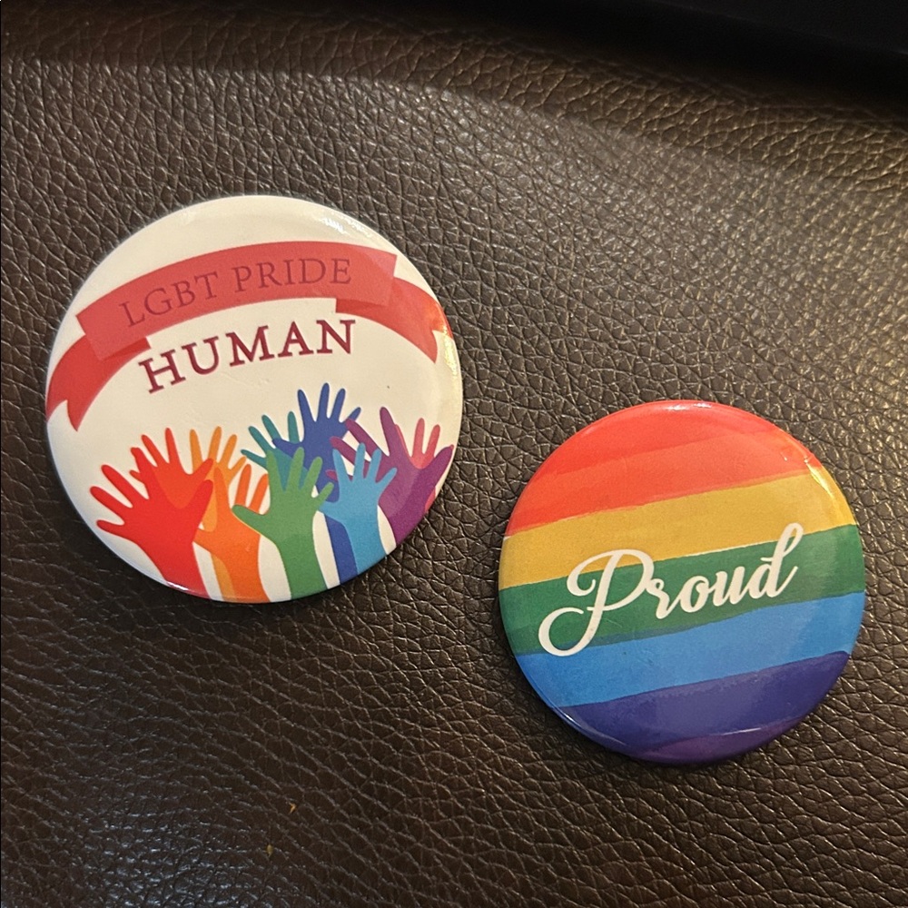 LGBT Pride Human and Proud Buttons